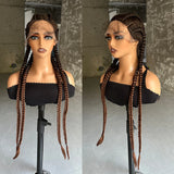 32 Inch Senegalese Twist Lace Front Wig | 4 Twist Cornrow | With Baby Hair | Synthetic Crochet Braids
