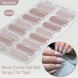 Gradient Auroras Semi Cured Gel Nail Strips Sparkly Shinning DIY Gel Polish Stickers for Nails Works with UV/LED Nail Lamps
