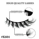 MIOFIA New 5 Pairs Fake Lashes D Curl Fluffy Soft Volume Eyelash Extensions Natural Look 3D Faux Mink False Eyelashes Makeup