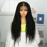 Burgundy Knotless Twist Dreadlocks Lace Front Wig | Crochet Braids | Full Lace | Black Women