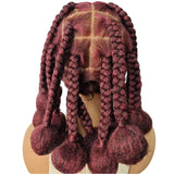 12" Ginger Orange Knotless Box Braiding Wig | Transparent Lace Front Synthetic Hair with Baby Hair