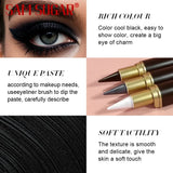 Black Long-Lasting Eyeliner Pen 24-Hour Waterproof Gel Cosmetic Makeup Fast-Dry Lip Liner Highlighter for Smokey Eye Look