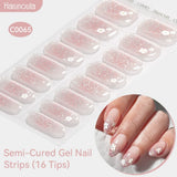 Gradient Auroras Semi Cured Gel Nail Strips Sparkly Shinning DIY Gel Polish Stickers for Nails Works with UV/LED Nail Lamps