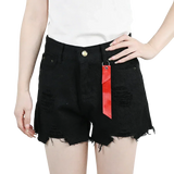 3pcs Women's High Waist Denim Shorts 2025 Summer Black Blue White Hot Pants Ripped Jeans Shorts Woman Short Trousers Streetwear