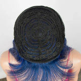 Royal Blue Straight Wig with Bangs | Glueless "Wear to Go" Human Hair