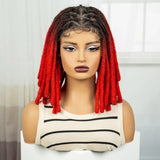 Orange Knotless Faux Locs Braided Wig | Full Lace | Baby Hair