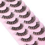 10 Pairs False Eyelashes 6D Super Fluffy Wispy Faux Mink Eyelashes Cat Eye Effect Dramatic Lashes Eyelash Extension Makeup