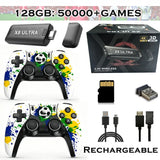 4K HDMI TV Game Stick Retro Video Game Console, 50000+ Pre-installed Games 45 Emulators 2.4G Dual Wireless Controllers X8 Ultra