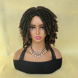 Afro Bob Faux Locs Wig | Short Dreadlock Twist Braids