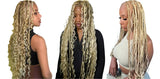 32" Bohemian Braided Wig | Ombre Blonde | Box Braids & Goddess Curls | Full Lace | Cornrow Braids | Synthetic Hair