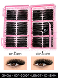 GROINNEYA Lash Clusters Kit Cat Lashes 640 Pcs with Lash Bond & Seal Cluster Eyelash Extensions Eyelash Clusters Kit DIY at Home