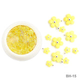 White Acrylic Flower Nail Art Decorations Mixed Size Rhinestones Red Blue Gem Manicure Tools Accessories DIY Nails Design 5g