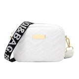 Fashion Wave Pattern Women's Shoulder Bag | Solid Color Crossbody Bag & PU Leather Wide Strap Purse (Female Handbags)