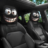 Personalized, funny, and fun car interior universal head cover, black and white head cover, car headrest, seat head cover