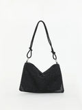 Shiny Rhinestone Woman Handbags | Underarm Crescent Evening Bag for Weddings, Parties & Gatherings (Sparkling Half Moon Purse)