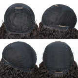 Short Bob | 99J | Curly | Bob | Red | Burgundy | Non Lace Front | Bangs | Human Hair Wigs