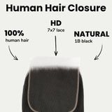 Straight 7x7 HD Lace Human Hair Closure