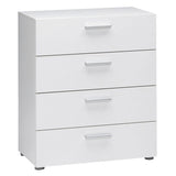 Contemporary Style White 4-Drawer Bedroom Bureau Storage Chest