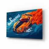 Turbo Coupe Blazing Speed Glass Wall Art || Designer Collection