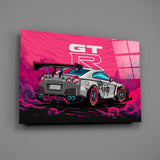 Pink Storm Sports Car Glass Wall Art || Designer Collection