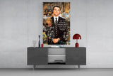 Wolf in a Suit Glass Wall Art || Designer Collection