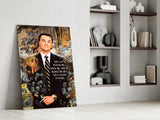 Wolf in a Suit Glass Wall Art || Designer Collection