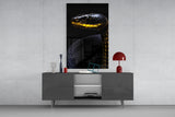 Black and Yellow Viper Glass Wall Art || Designer Collection