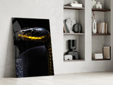 Black and Yellow Viper Glass Wall Art || Designer Collection