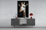 Light Colored Giraffe Portrait Glass Wall Art || Designer Collection