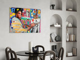 Stencil Crown Graffiti Glass Wall Art || Designer Collection