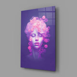 Purple Bubble Crown Sleeping Muse Glass Wall Art