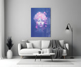 Cobalt Blue Bubble Halo Muse Glass Wall Art