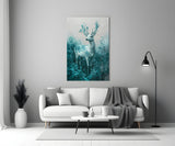 Mint Deer Glass Wall Art || Designer Collection