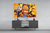 Lazy Day Orange Tabby Cat Glass Wall Art || Designer Collection