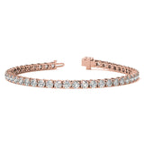 6ctw Created Sapphire Tennis Bracelet - 3mm Stones - 14K Gold Overlay in White, Yellow or Rose Gold
