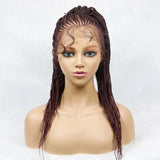30" Braided Lace Front Wig for Black Women | African Braids with Baby Hair | Synthetic Glueless Mat Wig