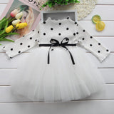 Princess Long sleeve Baby Girl Dress Newborn Infant Baby Girl Clothes WIth Bow And Dot Tutu Ball Gown Party Dresses Baby Kid Girl clothes In Elegant Style