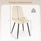 Upholstered Dining Chairs Set of 4 with Metal Legs