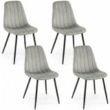 Upholstered Dining Chairs Set of 4 with Metal Legs