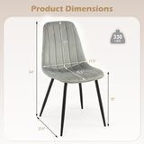 Upholstered Dining Chairs Set of 4 with Metal Legs