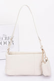 Quilted Faux Leather Shoulder Bag W/ Airpod Bag