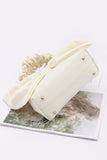 Nylon Top Handle Bag With Bow Front Clutch
