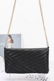 Quilted Faux Leather Half Folded Cltuch