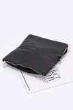 Quilted Faux Leather Half Folded Cltuch