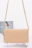 Quilted Faux Leather Half Folded Cltuch