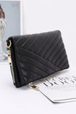Quilted Faux Leather Half Folded Cltuch