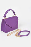 Satin Top Handle Flap Crossbody Bag