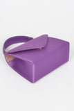 Satin Top Handle Flap Crossbody Bag