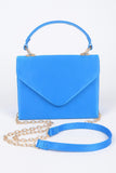 Satin Top Handle Flap Crossbody Bag