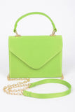 Satin Top Handle Flap Crossbody Bag